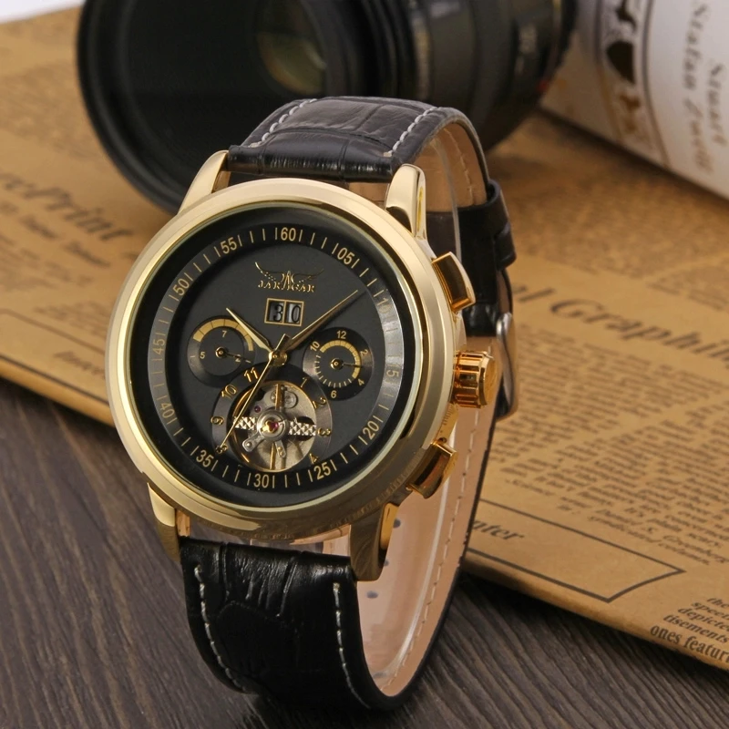 

JARAGAR Mens Mechanical Automatic Watch Tourbillion Skeleton Wristwatches Luxury Business Men's Watches Clock relogio masculino