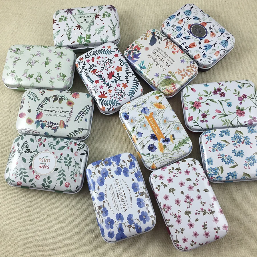 36 шт./лот коробка для хранения свежих цветов квадратная форма жестяная мини