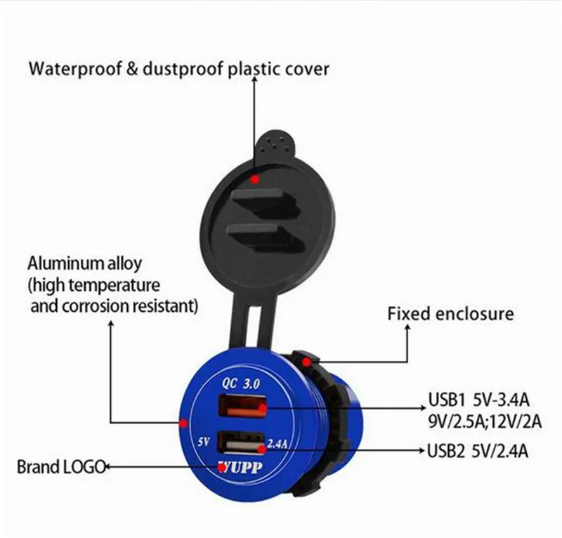 Автомобильное быстрое зарядное устройство QC 3 0 адаптер питания с двумя USB-портами