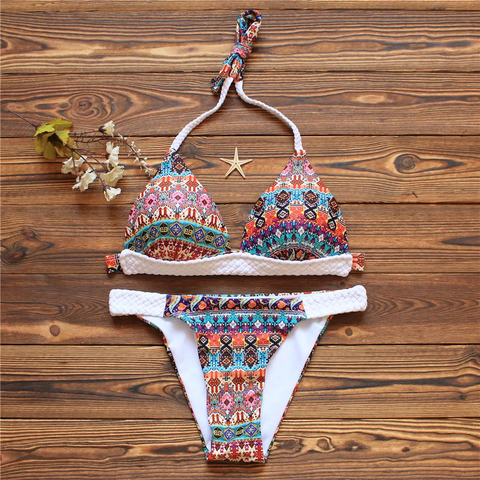 Женский комплект бикини 2018 сексуальный мягкий бразильский купальник ретро