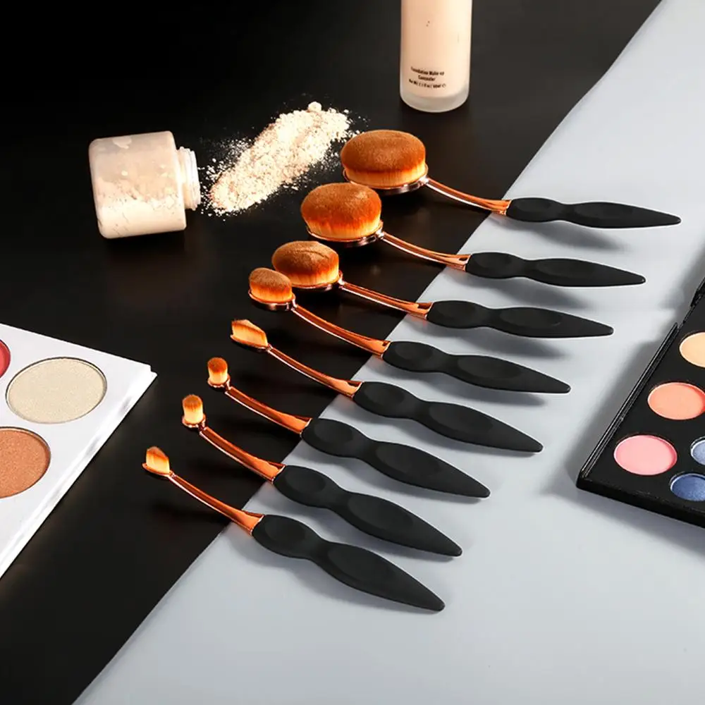 8pcs Make Up Brushes Soft Toothbrush Type Cosmetic Professional Face Powder Foundation Brush Synthetic Hair Oval Eye Makeup Tool | Красота и