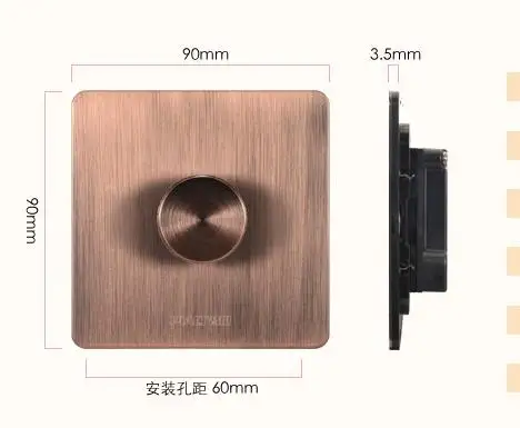 Европейский стиль ретро античный красный Бронзовый переключатель скорости 100 150