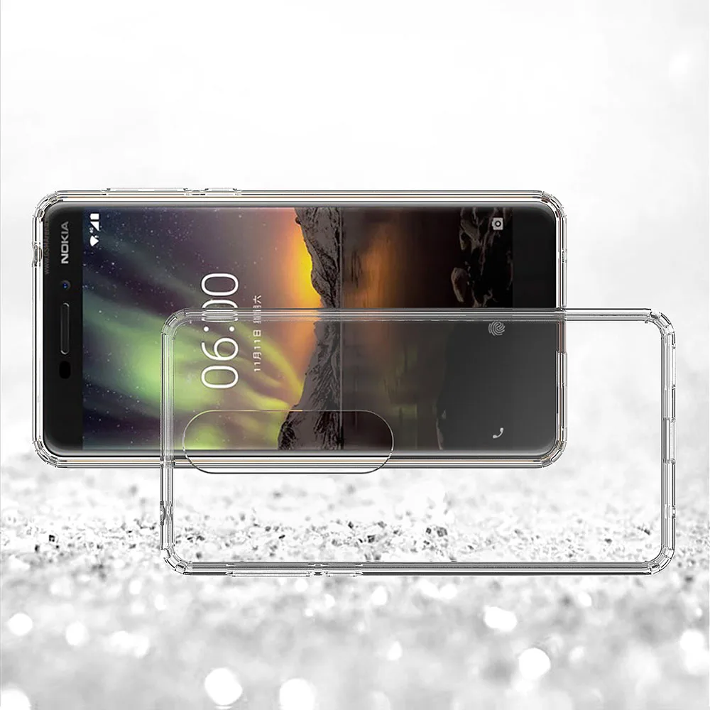 Ультратонкий Прозрачный чехол для Nokia 6 2018 устойчивый к царапинам ТПУ и жесткий