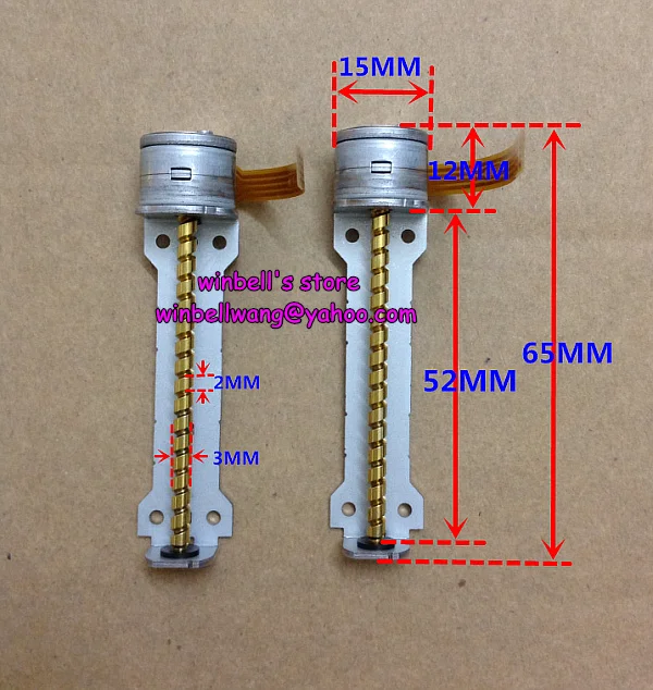 Новый японский шаговый двигатель 15 мм с винтовой штангой 52 2 фазный 4 проводный 15*12