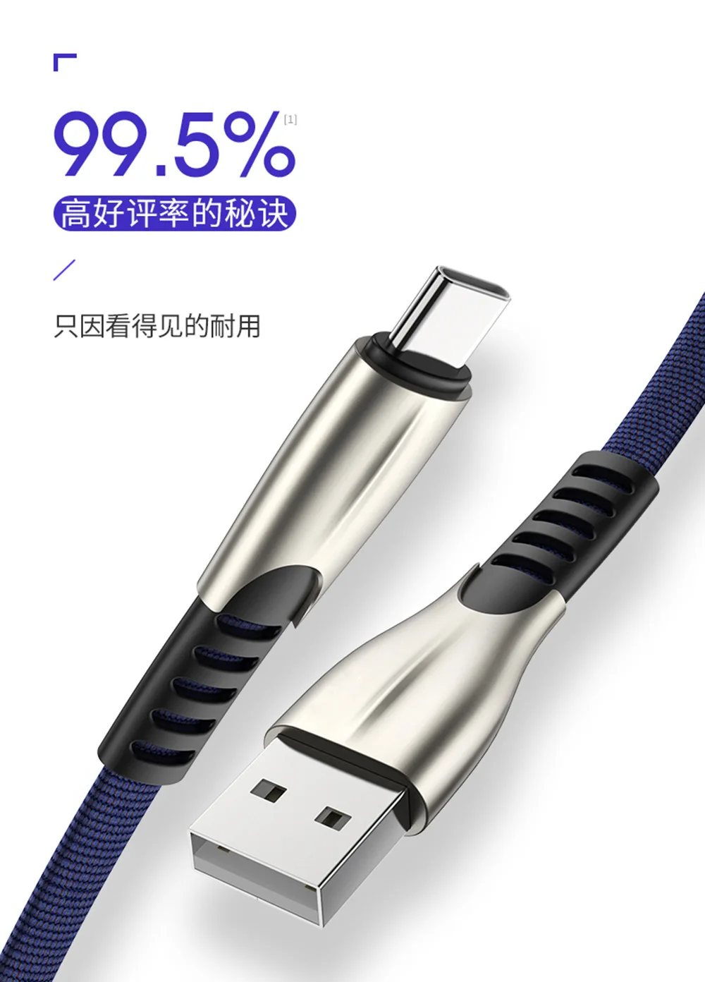 Джинсовая ткань плоский USB 3A type C кабель для USB C кабель для мобильного телефона Быстрая зарядка QC3.0 type C кабель для usb type-C устройств