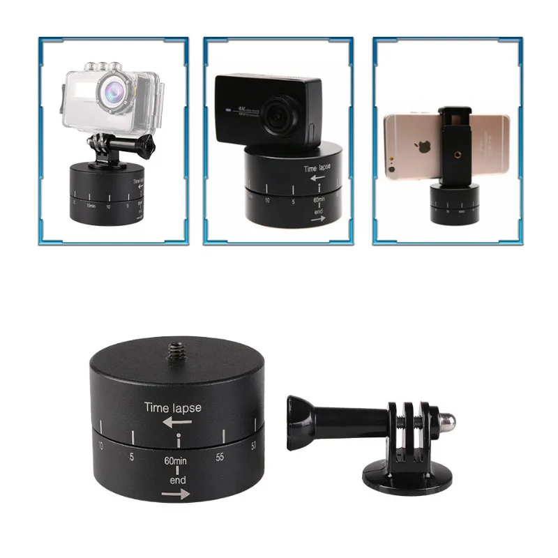 Универсальный GoPro стабилизатор с поворотом на 360 градусов, Адаптер штатива с задержкой панорамирования/наклона для цифровой зеркальной фотокамеры