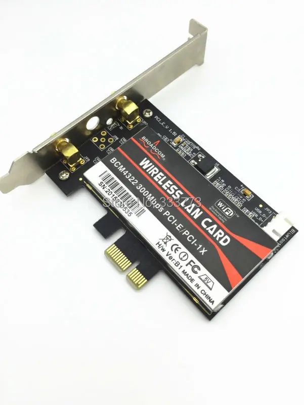 802.11a/B/G/N bcm4322 bcm943224 300 Мбит Dual Band 2.4/5.0 ГГц Беспроводной Wi-Fi pci-e 1x 16x карты для рабочего