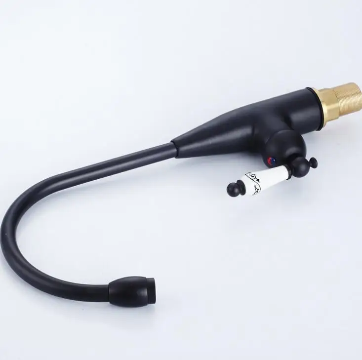 

Deck Mounted Black Kitchen Faucet Hot and Cold Water Mixer Tap Mixer Faucet For Kitchen Taps Brass 360 Rotate Mixer ML36