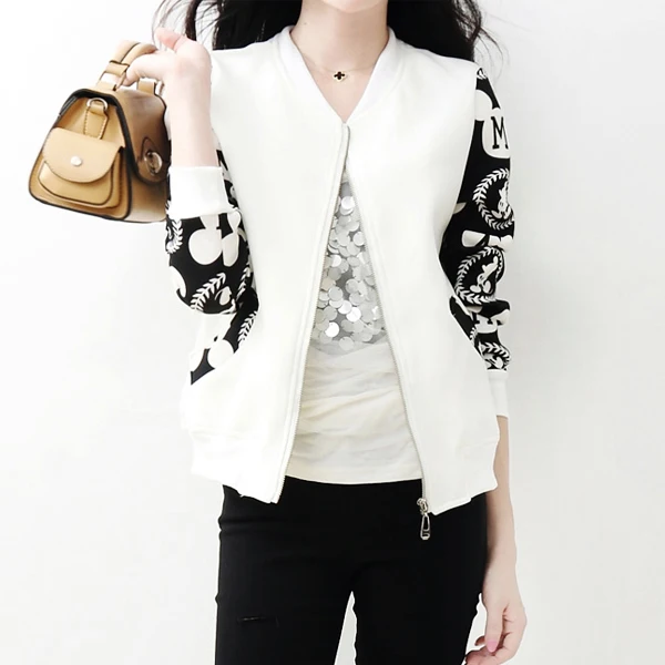 Retro pattern was thin sleeve casual fashion jacket baseball uniform jacket263 | Женская одежда