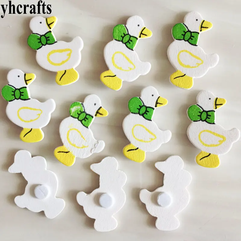 10PCS/LOT White duck wood stickers Spring Easter crafts Scrapbooking kit. Wall Fridge Early learning toys Ornament OEM | Игрушки и хобби