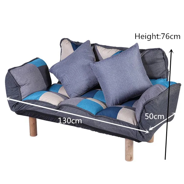 Современный складной ленивый диван футон шезлонг Loveseat деревянные ножки и регулируемые подлокотники спинка гостиная складной студийный диван