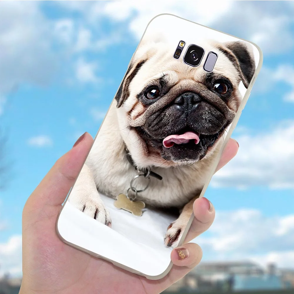 Чехол для телефона из мягкого ТПУ с рисунком чехол Galaxy Samsung A40 мопса крышка A50 A3 A6