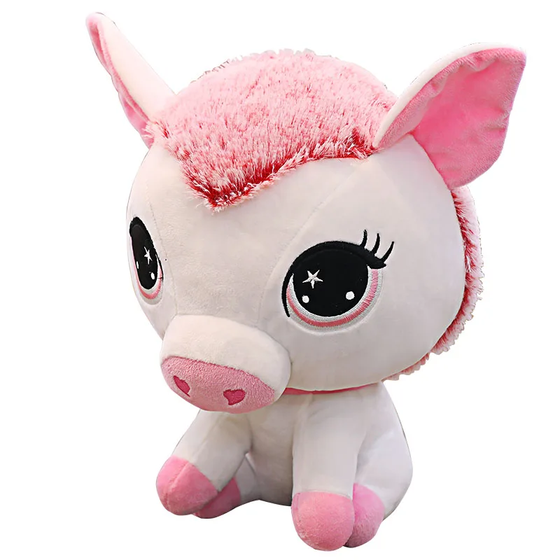 

Hot New 35cm Kawaii Pig Turn To Unicorn Stuffed Dolls Cute Soft Animal Plush Toys for Children Sofa Pillows Kids Christmas Gift