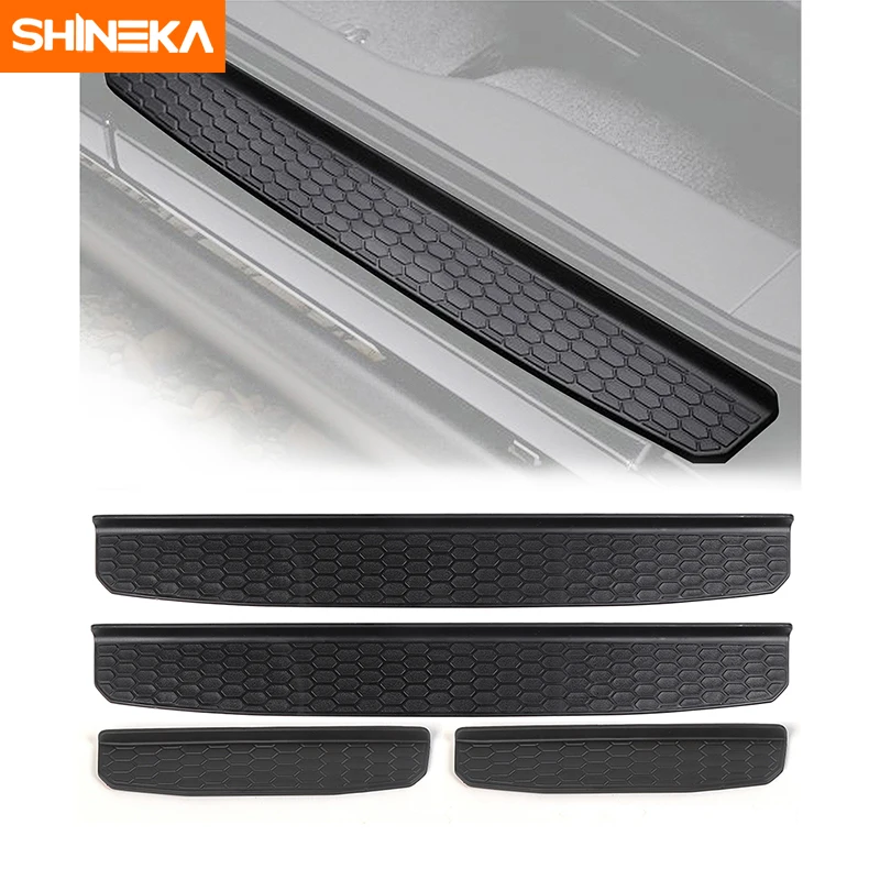 

SHINEKA Car Accessories Door Sill Protector Plate Nerf Bars Runnign Board Entry Guard Boards for Jeep Wrangler JL 2018