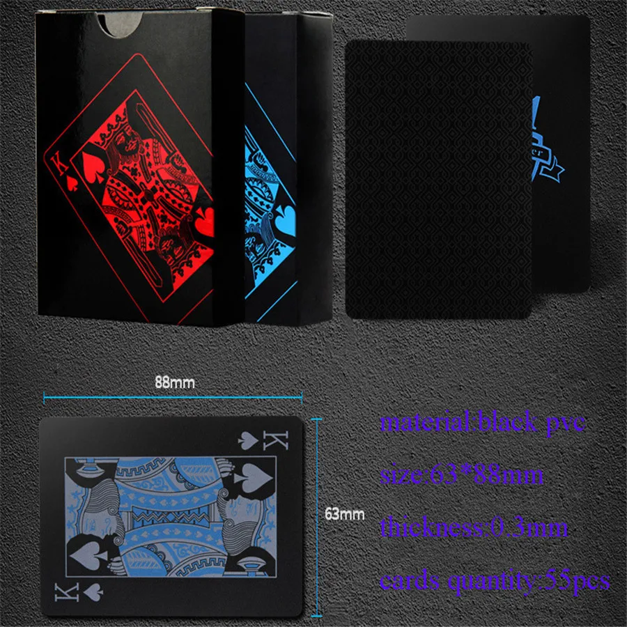 Прочный ПВХ водостойкий волшебный игральные карты покер игра колода 54 шт. набор