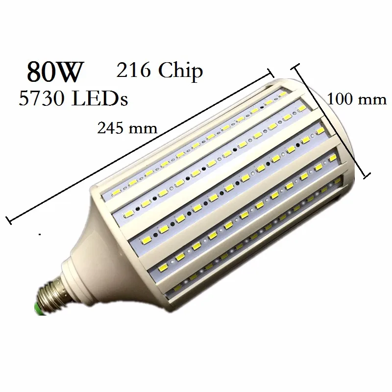 D50 E26 E27 B22 E39 E40 80 Вт 5730 216 светодиодов SMD Cree chip Corn Light AC85-265V Светодиодная лампа