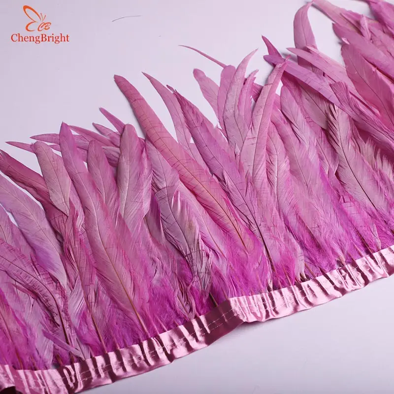 Light purple ChengBright 1 ярдов 12-14 дюймов ширина хвостовые перья птиц отделка Coque перо лента платье костюм с юбкой Шлейфы бахрома отделка Diy - Цвет: Light purple