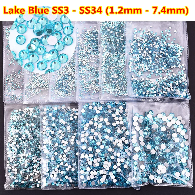 

Aquamarine Non Hotfix Rhinestones Flatback Glass Crystal Non Hotfix Strass for Nails ss3 ss4 ss6 ss8 ss10 ss12 ss16 ss20 ss30