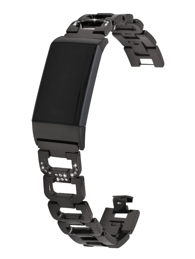 D-образный Алмазный металлический ремешок из нержавеющей стали для Fitbit металлический ремешок для Charge3 Smart ремешок