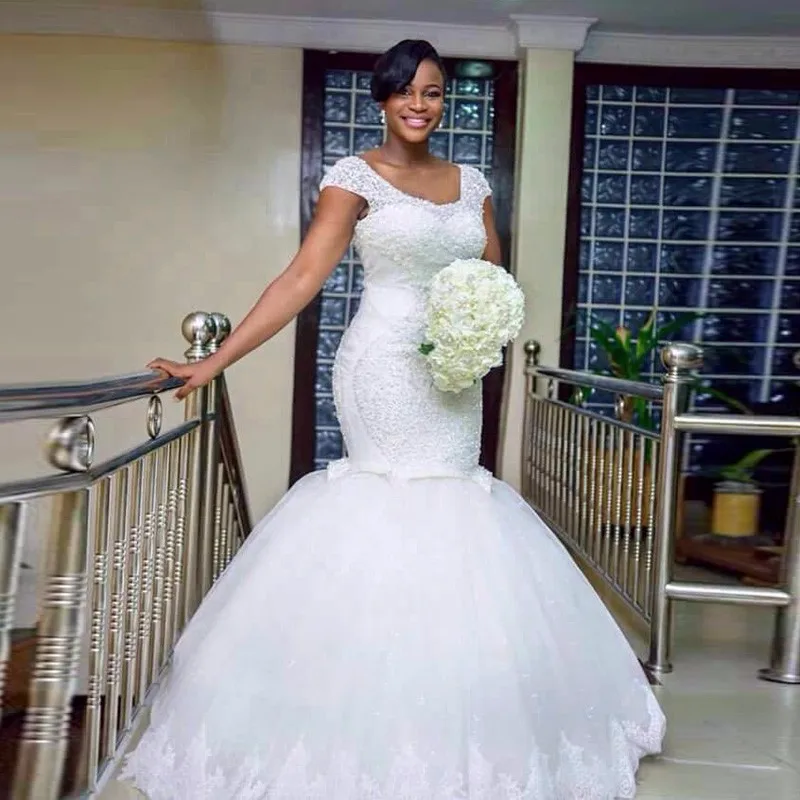 Новые Потрясающие со складками в африканском стиле Русалка свадебное платье 2021