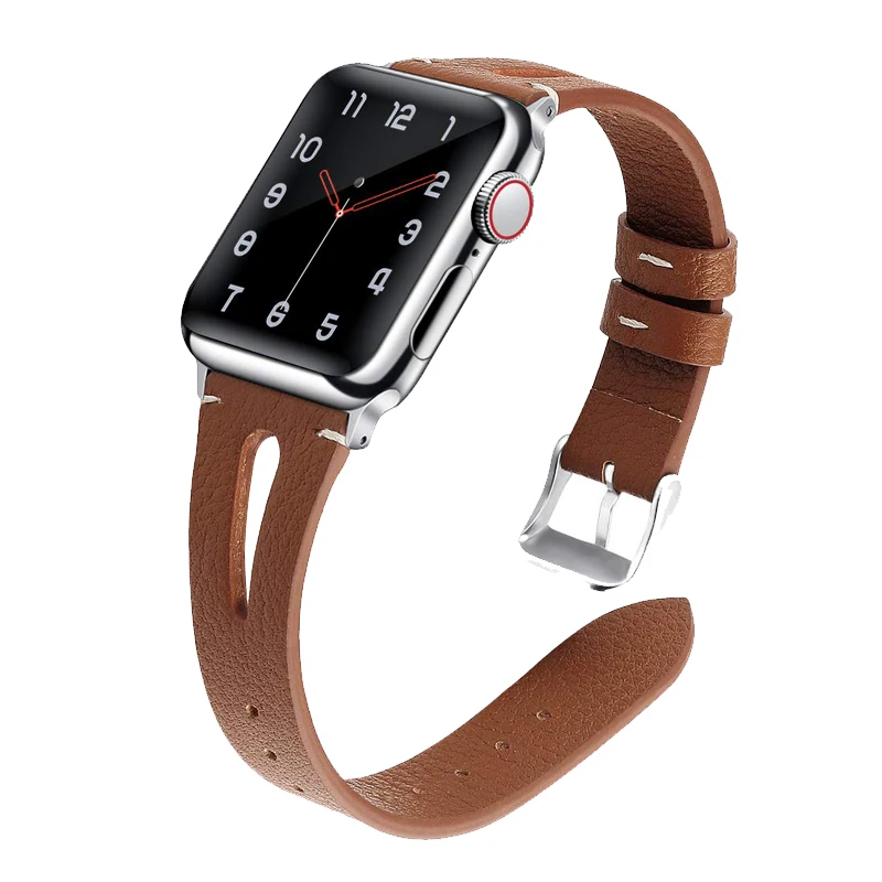 Ремешок для apple watch band 44 мм 40 42 38 браслет из натуральной кожи iwatch series 6/se/5/4/3/2