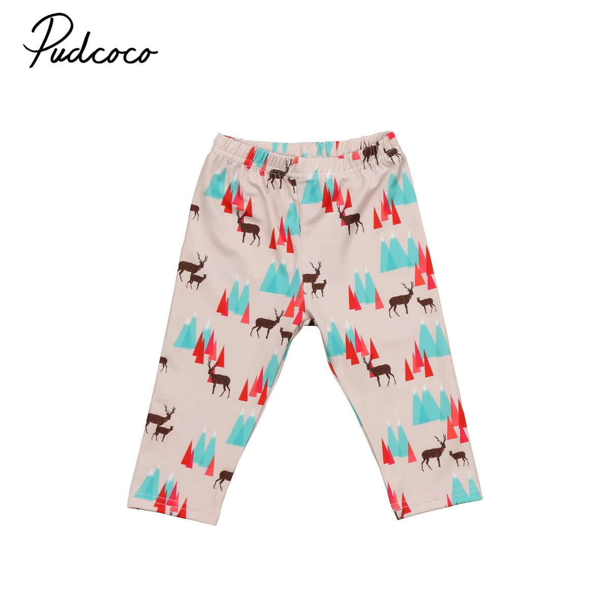 Милые рождественские детские штаны брюки леггинсы хлопковые шаровары с принтом