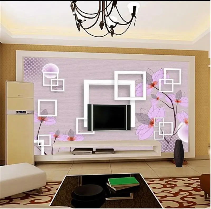 Настенные 3d обои на заказ элегантные нетканые с изображением цветов дивана