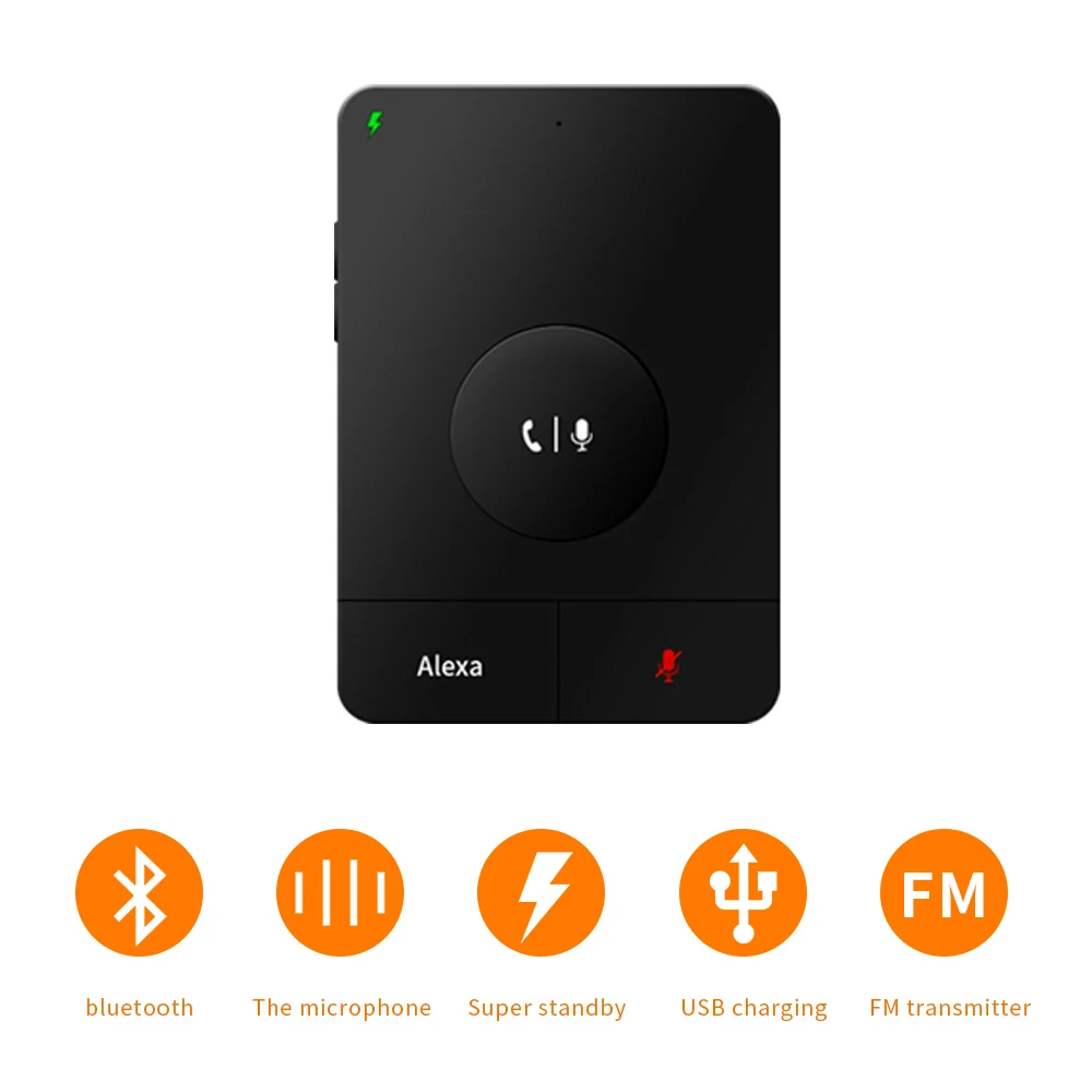 Смарт Bluetooth 4,2 Alexa A2DP аудио приемник Handsfree автомобильный fm-передатчик Голосовое управление Siri Google Assistant gps навигация