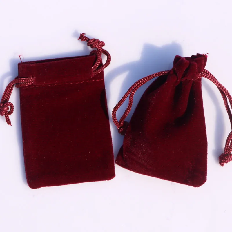 Wholesale 5x7cm Drawstring Red/Royal Blue Velvet Bags Mini Pouches Jewelry Rings Charms Packaging Gift Bags 500pcs/lot