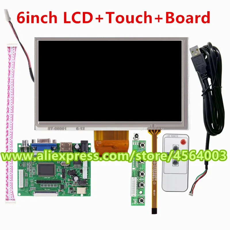 6 дюймовый ЖК дисплей 800*480 TM060RDH01 плата контроллера драйвер HDMI монитор VGA 2AV + сенсорный экран стеклянная