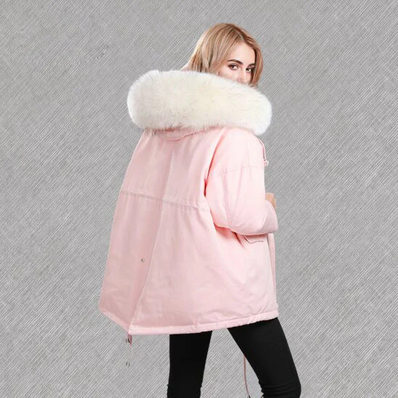 Большой натуральный мех енота 2018 Высококачественная зимняя куртка женская