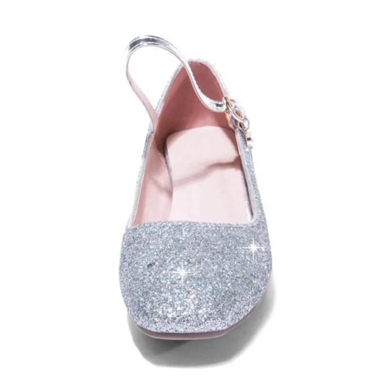 Taoffen Square Heel Small Size 30-43 Round Toe Ladies Pumps Bling Buckle Party Wedding High Shoes Women Vacation Club | Обувь