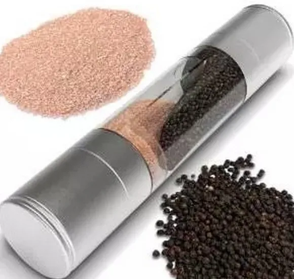 

1PC 2 in 1 Stainless Steel Manual Salt Pepper Mill Spice Grinder Mills Kitchen Tools Accessories for Cooking KX 128