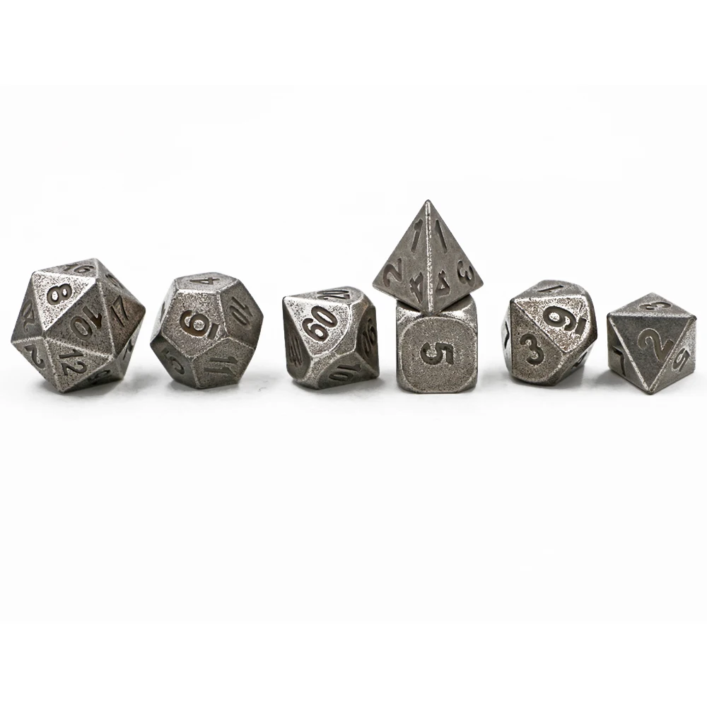 7 шт./компл. классические РПГ игральные кости D &amp металлические игра DND набор