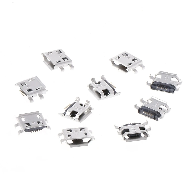 10 шт. Штекерный разъем Micro USB Type B 5 Pin гнездовой SMD 4 DIP L15 | Обустройство дома
