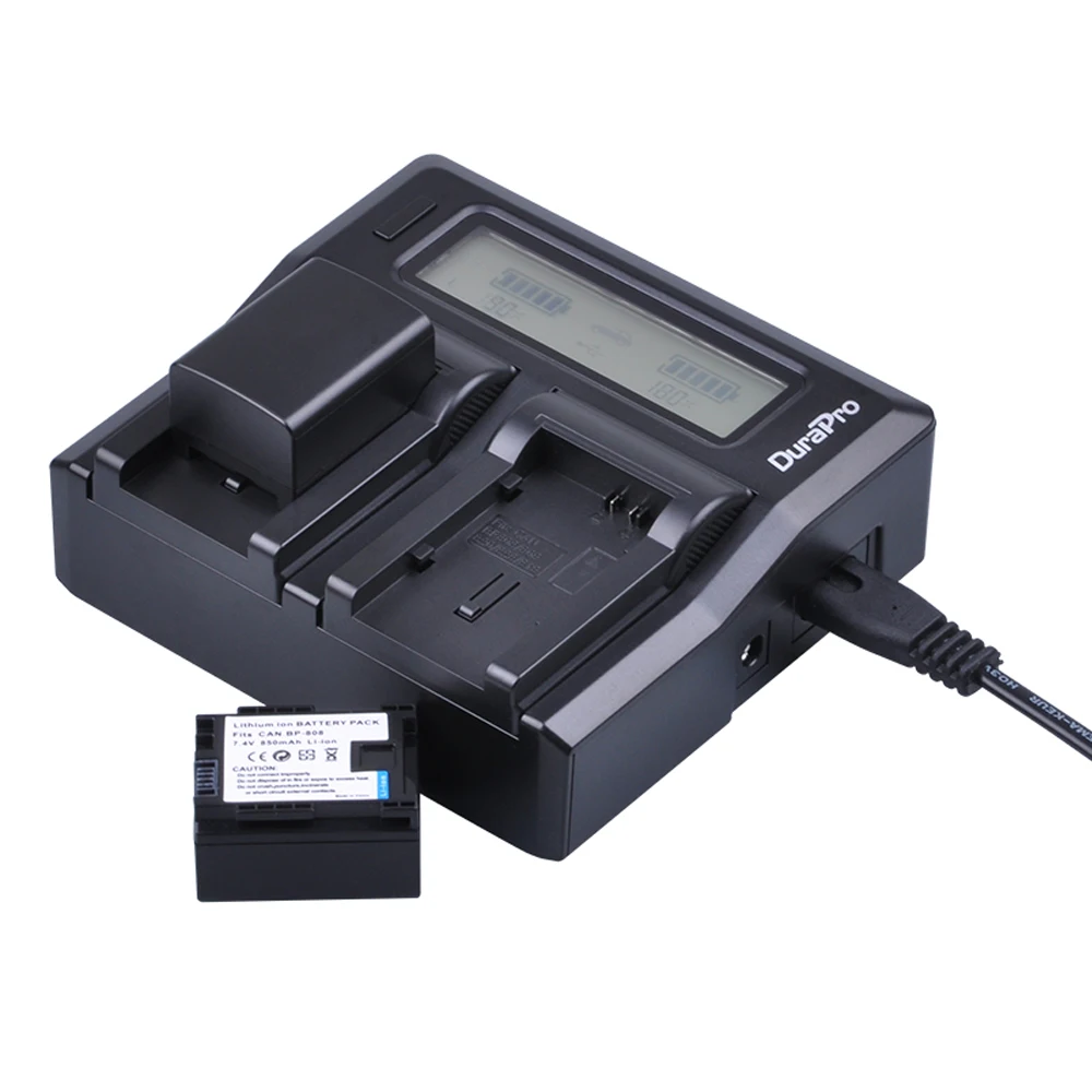 Аккумулятор BP808 BP 808 + ЖК дисплей 1 шт. быстрое зарядное устройство для Cannon BP819 BP827