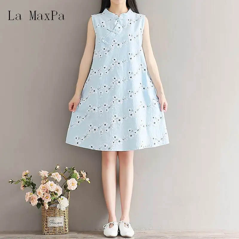 La MaxPa Мори Девушка Лето ретро платье воротник плиты пряжкой рукавов Цветочный