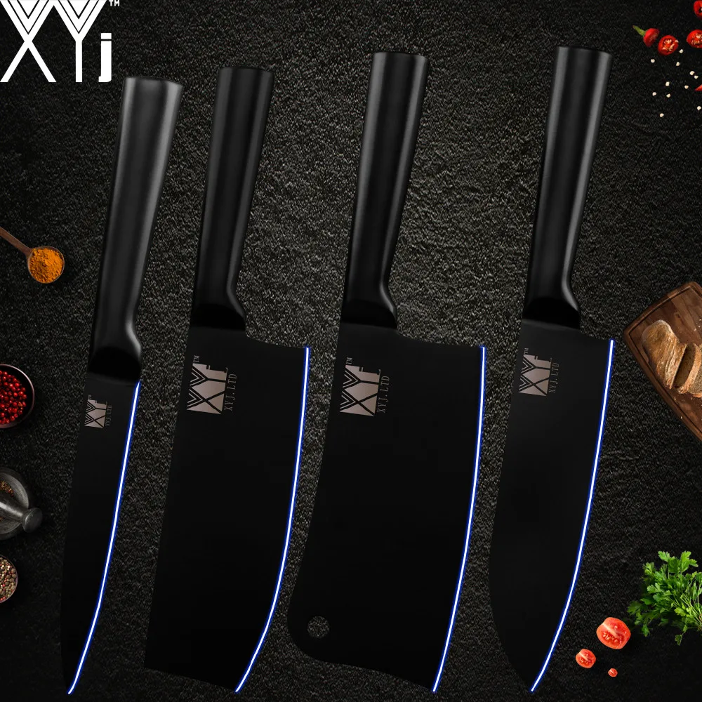 Набор ножей из нержавеющей стали XYj 4 шт. 6 5 дюйма Мясницкий 7 дюймов сантоку