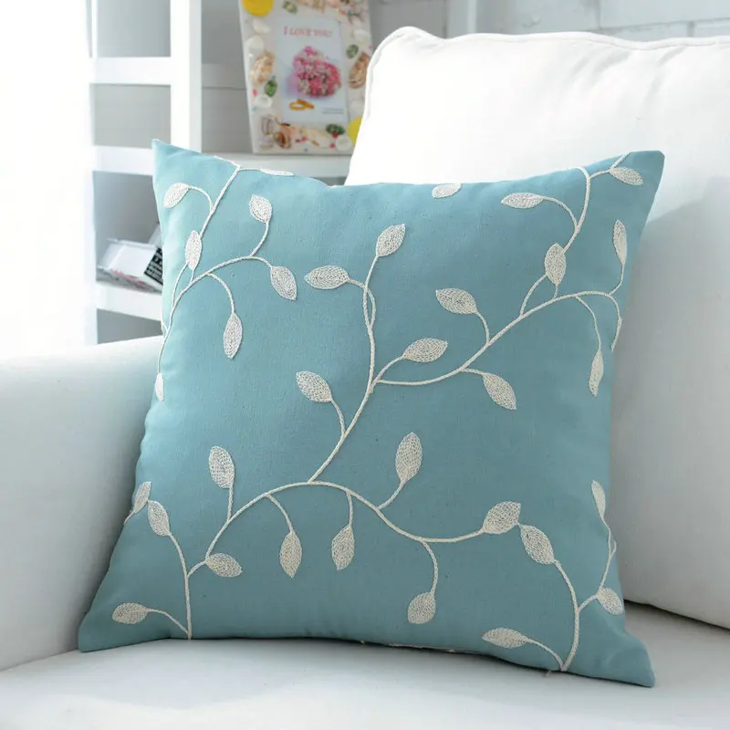 Новый вышитый льняной диван-подушка домашняя мебель дерево