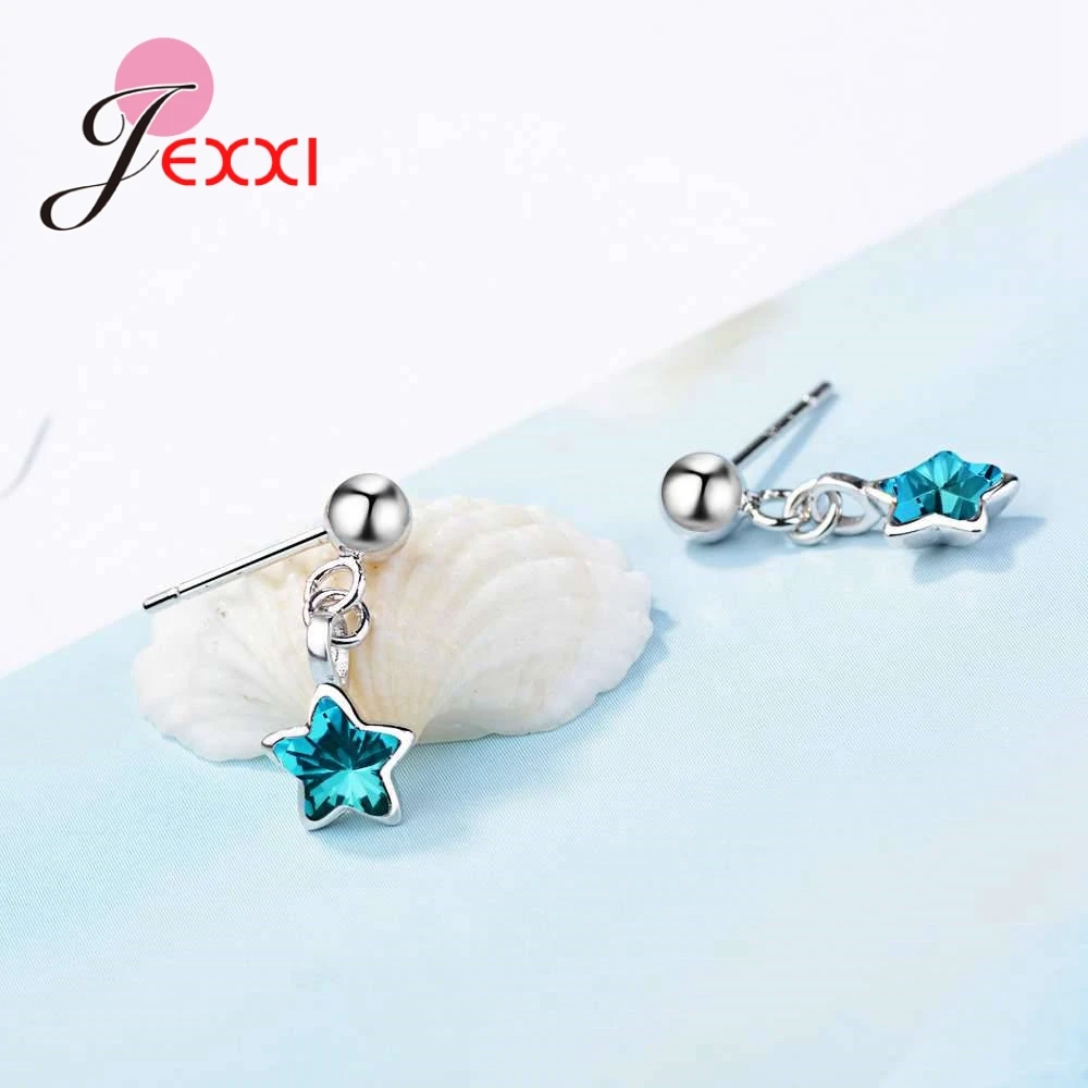 Женские серьги из серебра 925 пробы с австрийскими кристаллами|Серьги-подвески| |