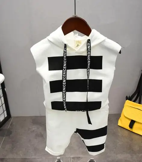 2pcs set Комплекты одежды для маленьких мальчиков летние хлопковые детские комплекты с буквенным принтом комплект из 2 предметов, футболка+ короткие штаны Детский комплект на возраст от 2 до 6 лет - Цвет: 2pcs set