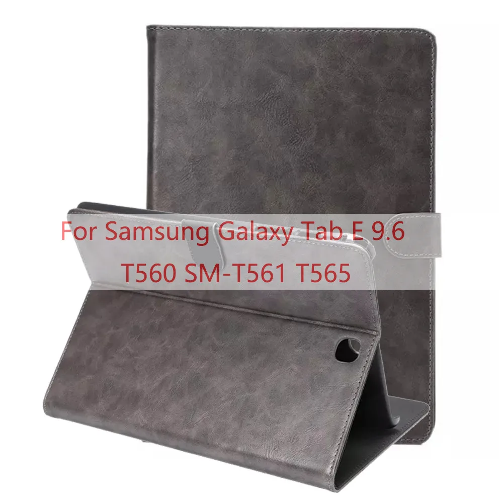 Чехол для Samsung Galaxy Tab E 9,6 выпуск SM-T560/T561/T565/T567V планшетный чехол для Samsung Galaxy Tab A 9,7 T550 T555 P550 - Цвет: PU Gray