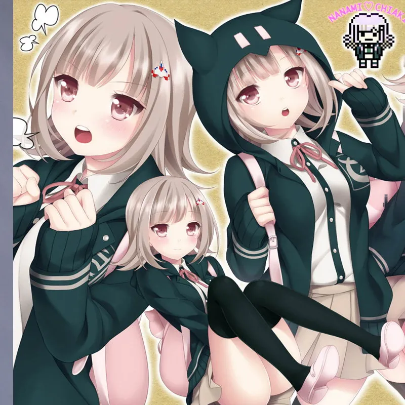 Новый рюкзак Nanami Chiaki Cat Danganronpa Dangan Ronpa розовый с животными школьная сумка через
