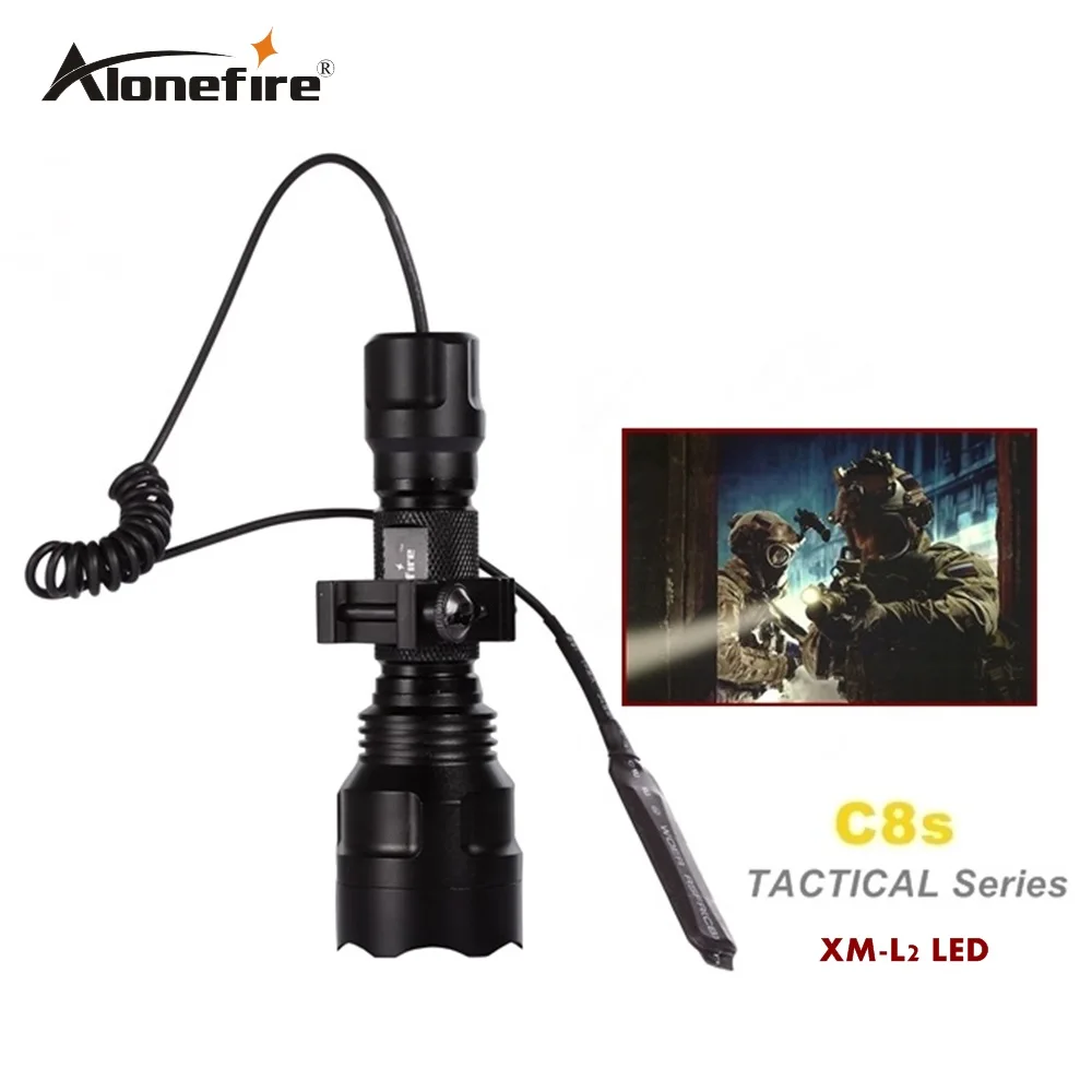 AloneFire C8 CREE XM L2 T6 U3 светодиодный тактический флэш светильник фонарь 20 мм крепление
