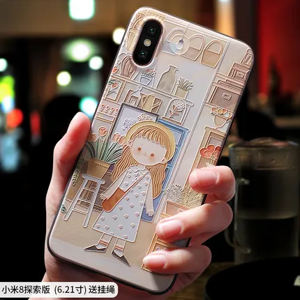 Чехол для Xiaomi mi 8 mi8 se PRO в гонконгском ретро стиле с рельефным рисунком маленьких