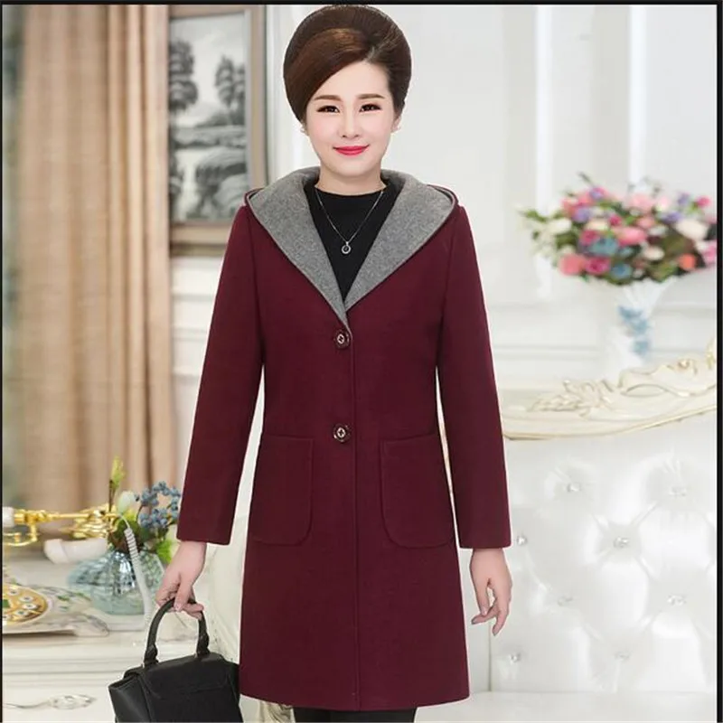 Новинка осенне-зимнее женское пальто куртка с капюшоном средней длины Модная