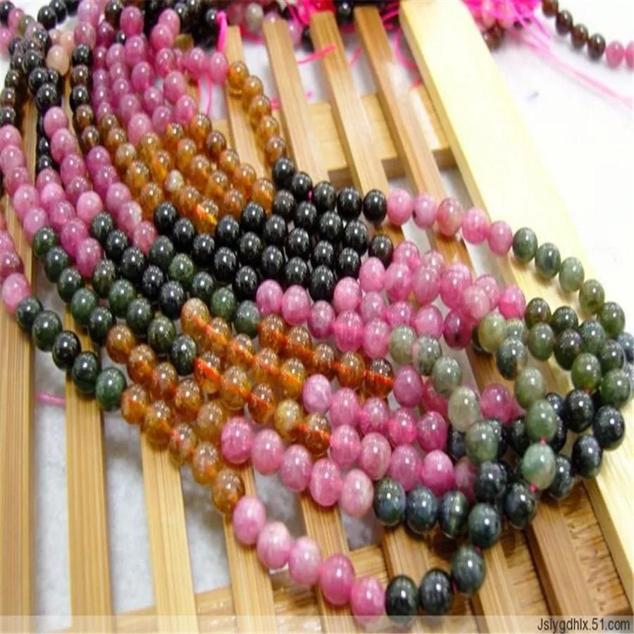 Подлинная Красочный Турмалин Природный камень 5мм кристалл кварца круглые