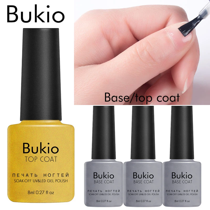 Bukio накладные ногти гель лаки база и верхнее для ногтей полу постоянными УФ лампы