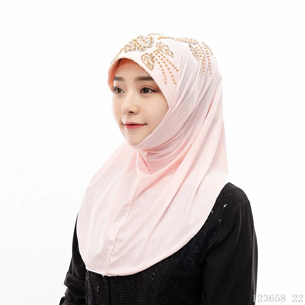 summer beanies Головной убор хиджаб малазийский хиджаб однотонные кепки мусульманский бисерный тюрбан мусулман Юго-Восточной Азии женский головной платок для мусульманского платья - Цвет: summer beanies