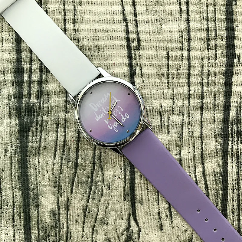 2017 Популярные Двойные цвета кожаный ремень женские студенческие часы мечты не